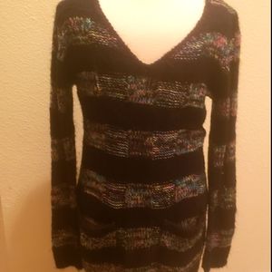Striped Acrylic V-Neck Sweater
